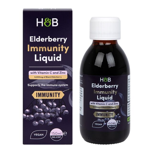 Holland & Barrett Elderberry Immunity Liquid with Vitamin C & Zinc - 1