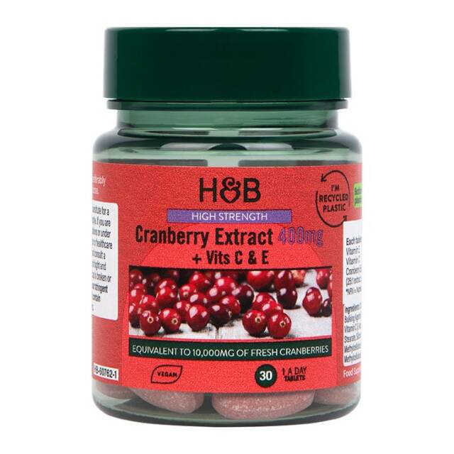 Holland & Barrett High Strength Cranberry Extract 400mg 30 Tablets - 1