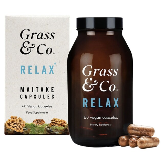 Grass & Co. RELAX Maitake Mushrooms with Ashwagandha + Magnesium 60 Vegan Capsules - 1